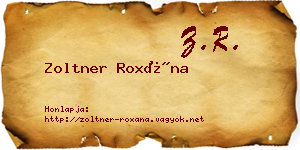 Zoltner Roxána névjegykártya